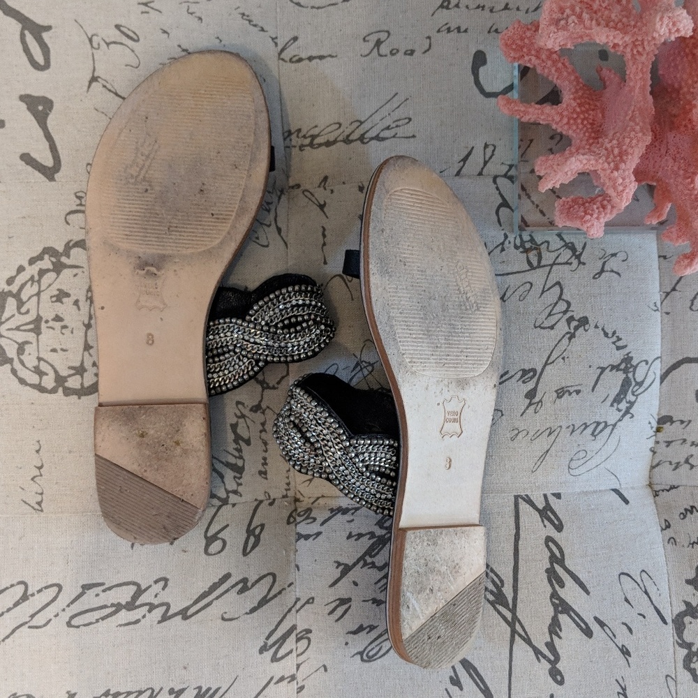 CHARLES DAVID leather flat dress sandals - Picture 3 of 5